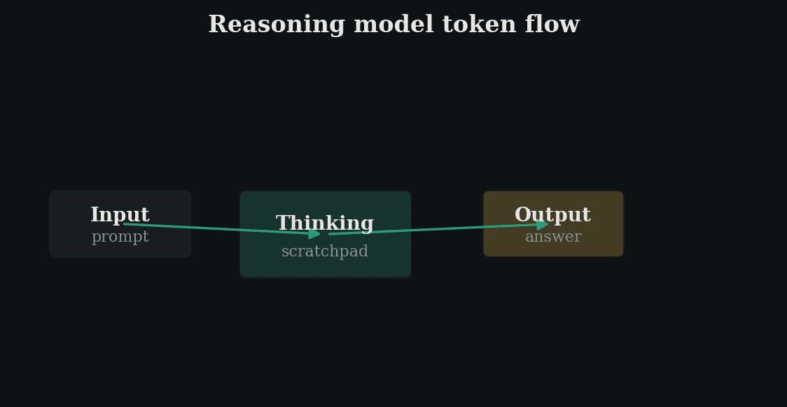 Reasoning model token flow diagram